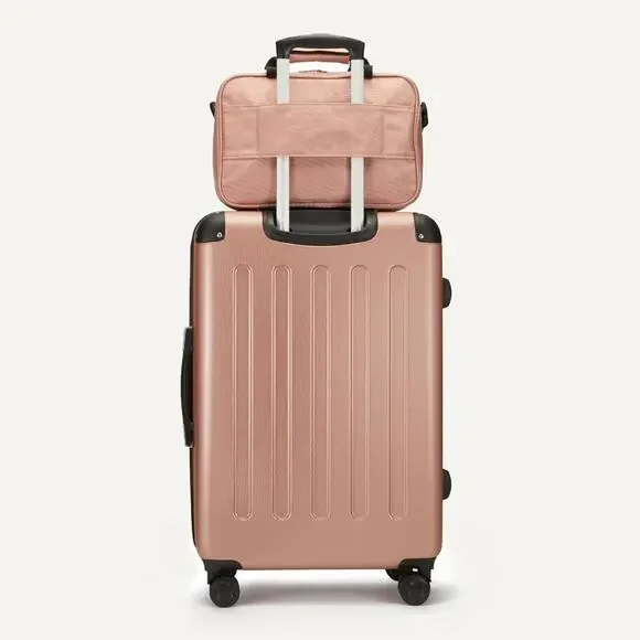 Amazon Basics 4-Piece Luggage Set, Two Hardside Suitcases, 28-22-15-10 Rose Gold - Picture 3 of 7